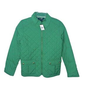 🆕 RALPH LAUREN youth quilted elbow patch puffer coat green girls large 12-14